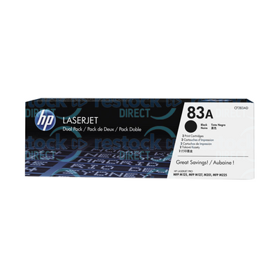 HP CF283AD (83A) Dual Pack Black Toner