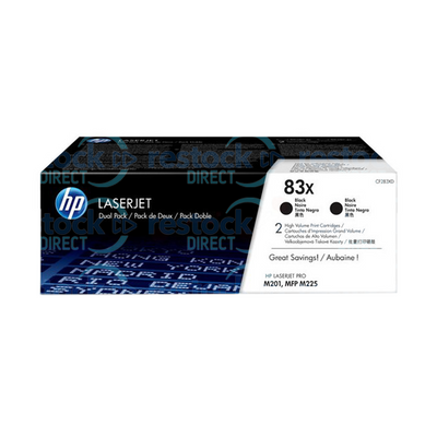 HP CF283XD (83X) Dual Pack High Capacity Black Toner