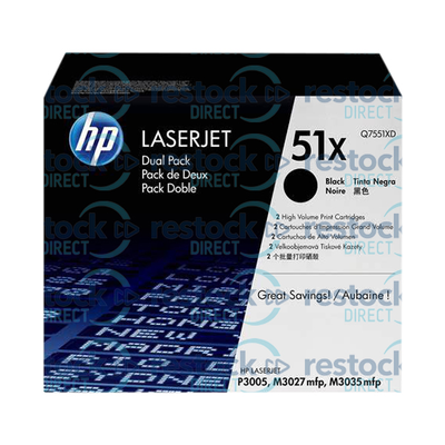 HP Q7551XD (51X) Black Dual Pack Toner
