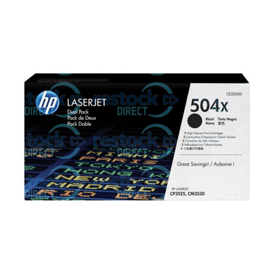 HP CE250XD (504X) Dual Pack High Capacity Black Toner