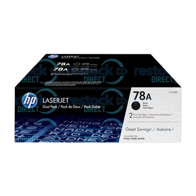 HP CE278AD (78A) Dual Pack Black Toner