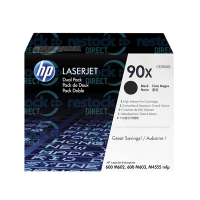 HP CE390XD (90X) Dual Pack High Capacity Black Toner