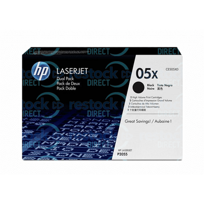 HP CE505XD (05X) Dual Pack High Capacity Black Toner