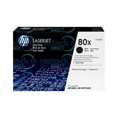 HP CF280XD (80X) Dual Pack High Capacity Black Toner