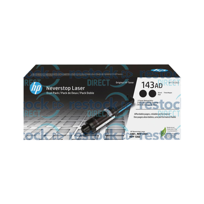 HP W1143AD (143AD) Black Toner Twin Pack